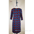 viscose/spandex ladie's Dress with flower print